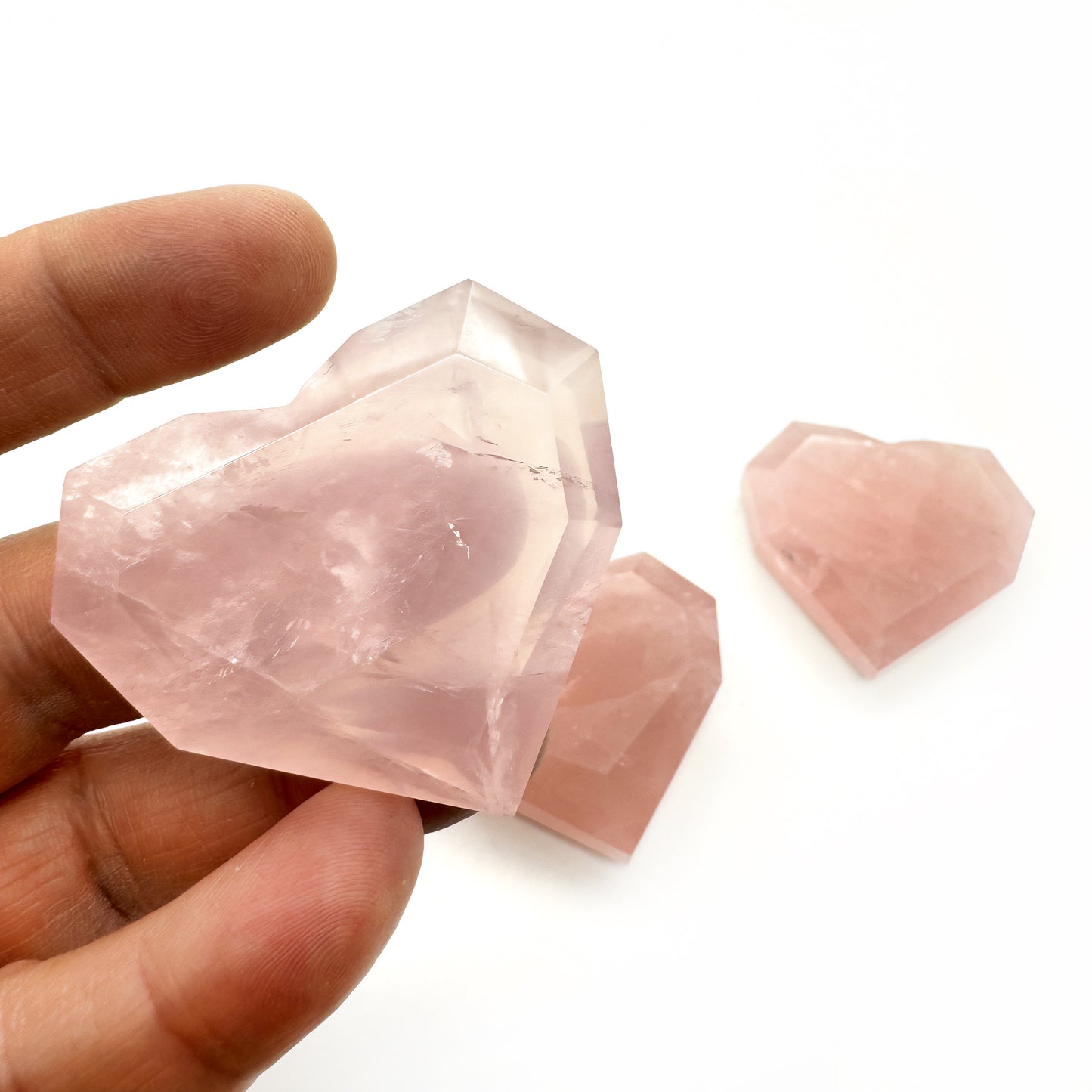 FACETED ROSE QUARTZ Heart