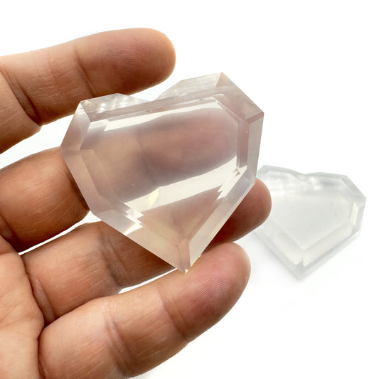 FACETED TRANSLUCENT MILKY QUARTZ Heart
