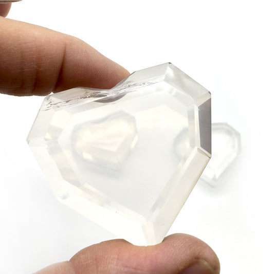 FACETED TRANSLUCENT MILKY QUARTZ Heart