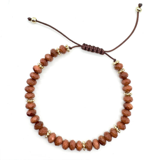 THE SHIELD Cryﬆal Bead Bracelet (warm tones)