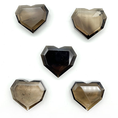 FACETED SMOKY QUARTZ Heart
